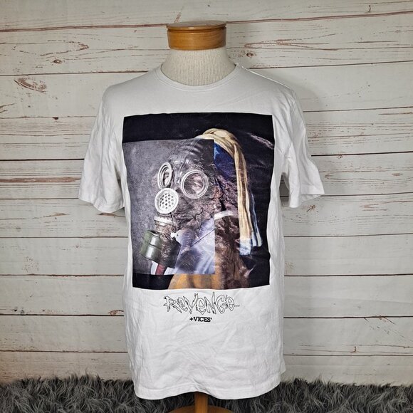 Hudson Revenge Vices‎ Gas Mask Art Men's T-Shirt XL Streetwear Banksy - Picture 1 of 8
